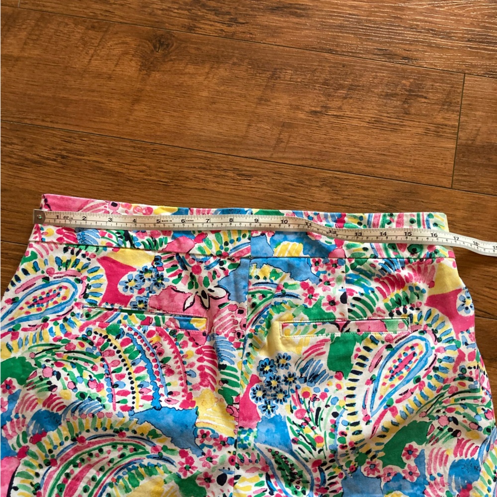 Crown & Ivy Shorts Size 10 scalloped hem Women’s Pink Blue Casual Summer Beach - Picture 7 of 8